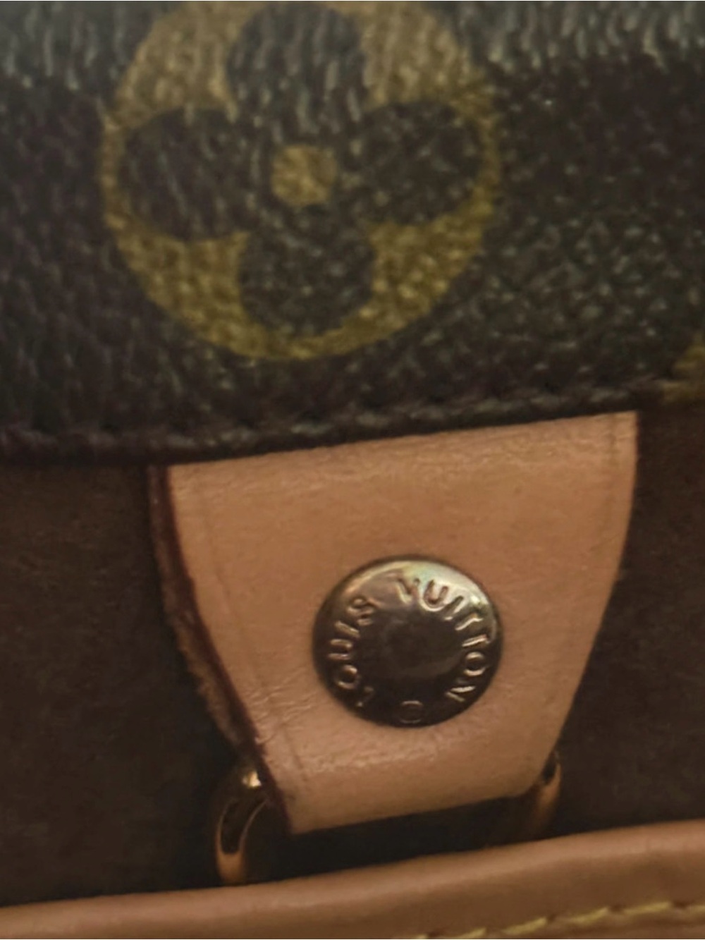 Louis Vuitton Monogram Canvas Tote with Tan Straps - Picture 5 of 12